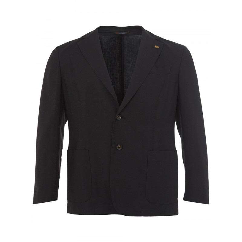 Giacca Nera in Cashmere a Due Bottoni - IT58 - 3XL