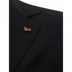 Giacca Nera in Cashmere a Due Bottoni - IT58 - 3XL