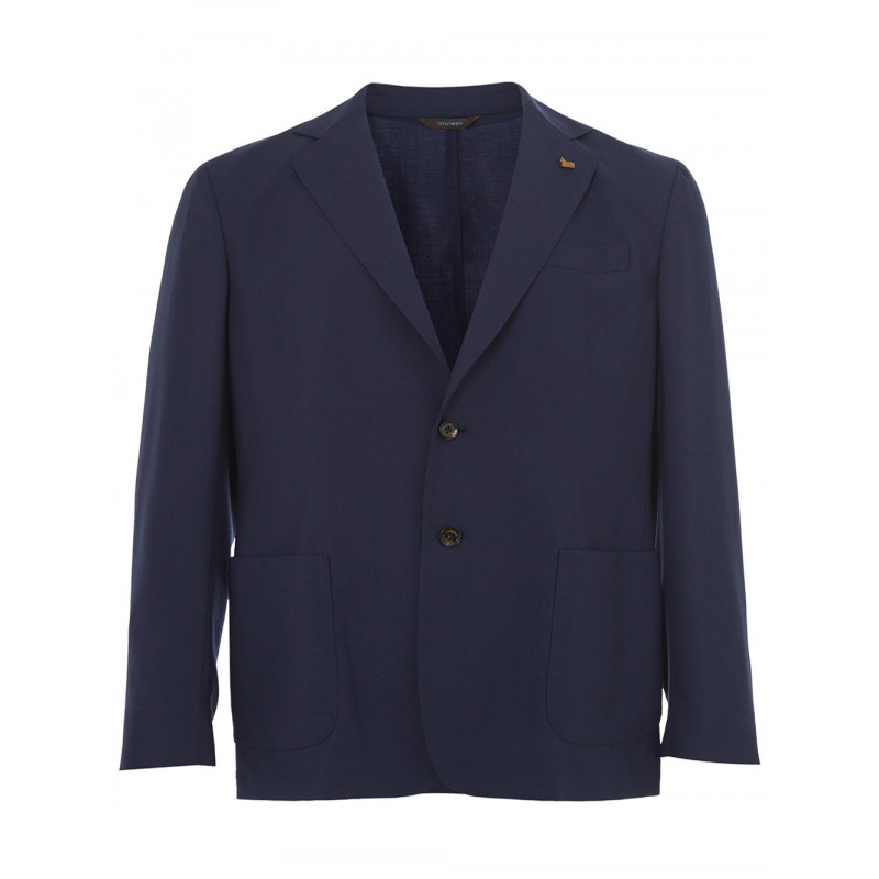 Giacca in Cashmere Blu a Due Bottoni - IT52 - XL