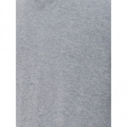 Maglione in cashmere grigio con scollo a V - IT54 - XXL