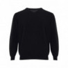 Maglione in cashmere nero con scollo a V - IT50 - M-L