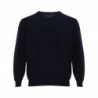 Maglione in cashmere con scollo a V blu navy - IT50 - M-L
