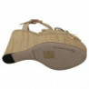 Scarpe sandali con tacco a zeppa con strass beige - EU38/US7.5