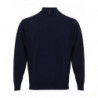 Maglione Blu in Finto Cashmere con Mezza Zip - IT56 - 3XL