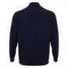 Maglione Blu in Finto Cashmere con Mezza Zip - IT56 - 3XL