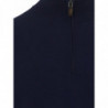 Maglione Blu in Finto Cashmere con Mezza Zip - IT56 - 3XL