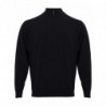 Maglione in finto cashmere nero con mezza zip - IT56 - 3XL