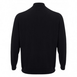 Maglione in finto cashmere nero con mezza zip - IT56 - 3XL