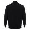 Maglione in finto cashmere nero con mezza zip - IT56 - 3XL