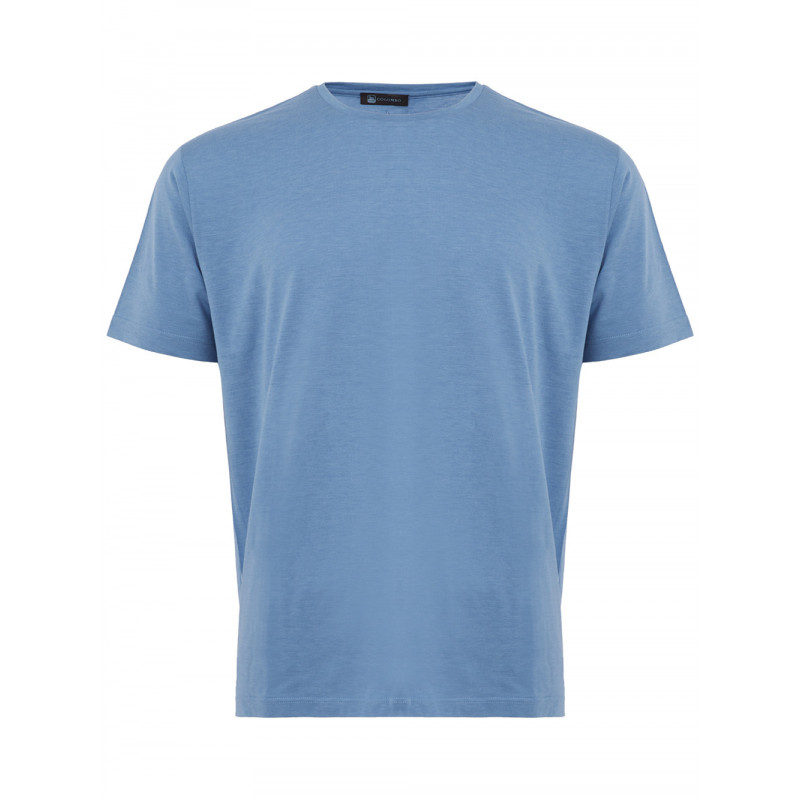 T-shirt azzurra in misto seta - IT56 - XXL
