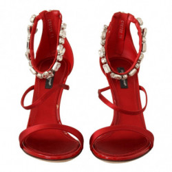 Sandali cristalli raso rosso Scarpe tacco Keira - EU38/US7.5