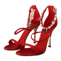 Sandali cristalli raso rosso Scarpe tacco Keira - EU38/US7.5