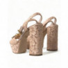 Scarpe sandali con plateau Taormina in pizzo rosa - EU40/US9.5
