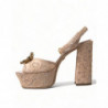 Scarpe sandali con plateau Taormina in pizzo rosa - EU40/US9.5