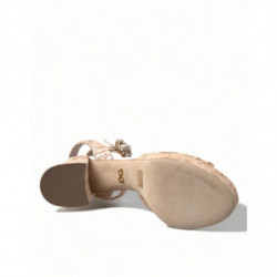 Scarpe sandali con plateau Taormina in pizzo rosa - EU40/US9.5