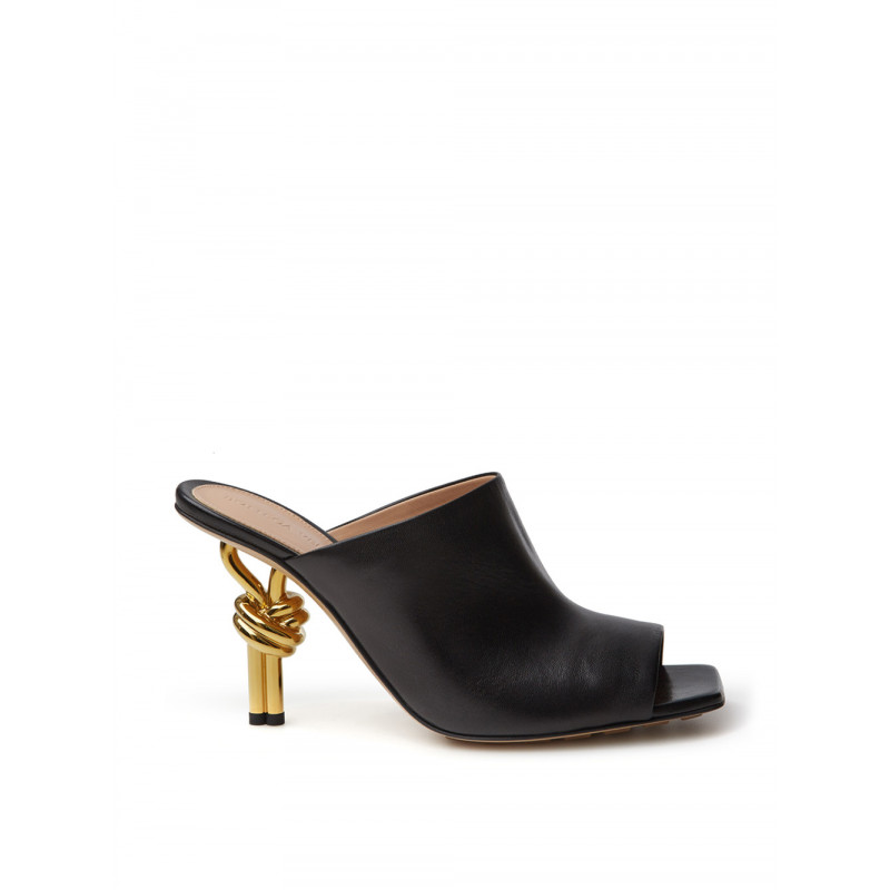 Sandalo sabot 'nodo' in pelle nera - EU37/US6.5