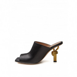 Sandalo sabot 'nodo' in pelle nera - EU37/US6.5