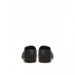 Slip On Intreccio In Pelle Nera - EU40/US7