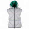 Gilet imbottito Centogrammi Chic grigio con fodera verde - M