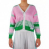 Cardigan in viscosa rosa - S