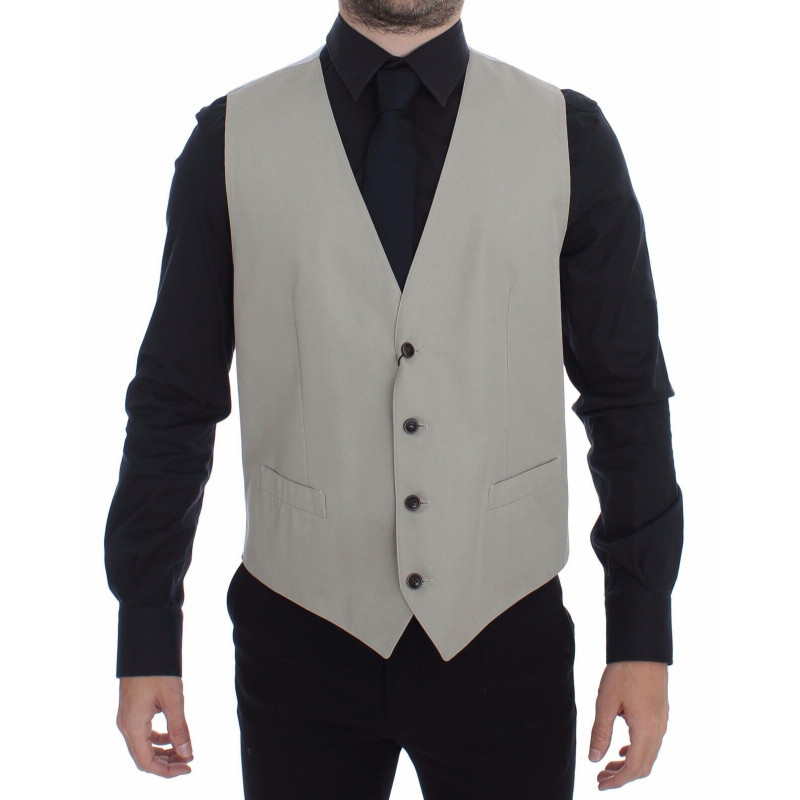 Blazer gilet in misto cotone e seta beige - IT52 - XL