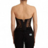Top senza spalline con corsetto bustier in viscosa nera - IT40-S