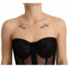 Top senza spalline con corsetto bustier in viscosa nera - IT40-S
