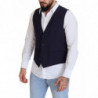 Gilet formale con gilet elasticizzato in lana blu scuro - IT50 - L