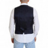 Gilet formale con gilet elasticizzato in lana blu scuro - IT50 - L