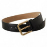 Cintura fibbia vita dorata classica pelle solida nera - 60 CM / 24