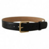Cintura fibbia vita dorata classica pelle solida nera - 60 CM / 24