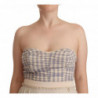 Abito bustier senza spalline a pieghe a quadretti beige - IT40-S