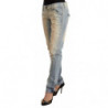 Jeans skinny in denim a vita bassa in cotone lavato azzurro - IT42-M
