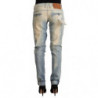 Jeans skinny in denim a vita bassa in cotone lavato azzurro - IT42-M