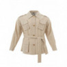Giacca sahariana con cintura in cotone beige - IT44 - S