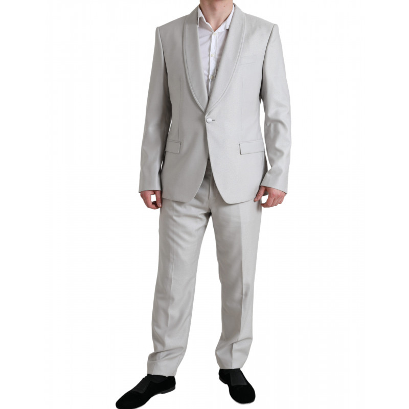 Abito slim fit in 2 pezzi di lana e seta argento - IT54 - XL