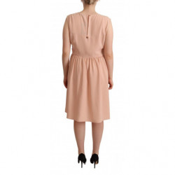 Abito al ginocchio senza maniche in poliestere beige - IT48-XXL