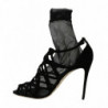 Scarpe sandalo con stivaletti in tulle scamosciato nero - EU41/US10.5
