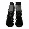 Scarpe sandalo con stivaletti in tulle scamosciato nero - EU41/US10.5