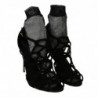 Scarpe sandalo con stivaletti in tulle scamosciato nero - EU41/US10.5