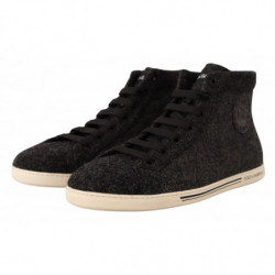 Sneakers alte casual in cotone di lana grigia - EU44/US11