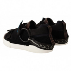 Sneakers in shearling nero in pelle marrone - EU42/US9