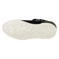 Sneakers in shearling nero in pelle marrone - EU42/US9