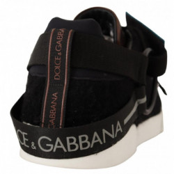 Sneakers in shearling nero in pelle marrone - EU42/US9
