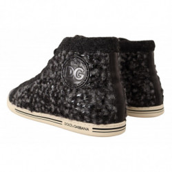 Sneakers alte in cotone lana grigio nero - EU44/US11