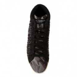 Sneakers alte in cotone lana grigio nero - EU44/US11