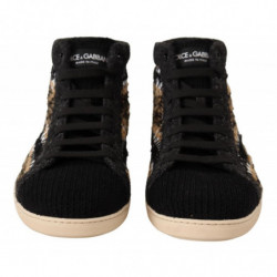 Sneakers alte in cotone lana marrone beige - EU44/US11