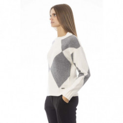 Elegante maglione in misto cashmere con scollo a barchetta - L