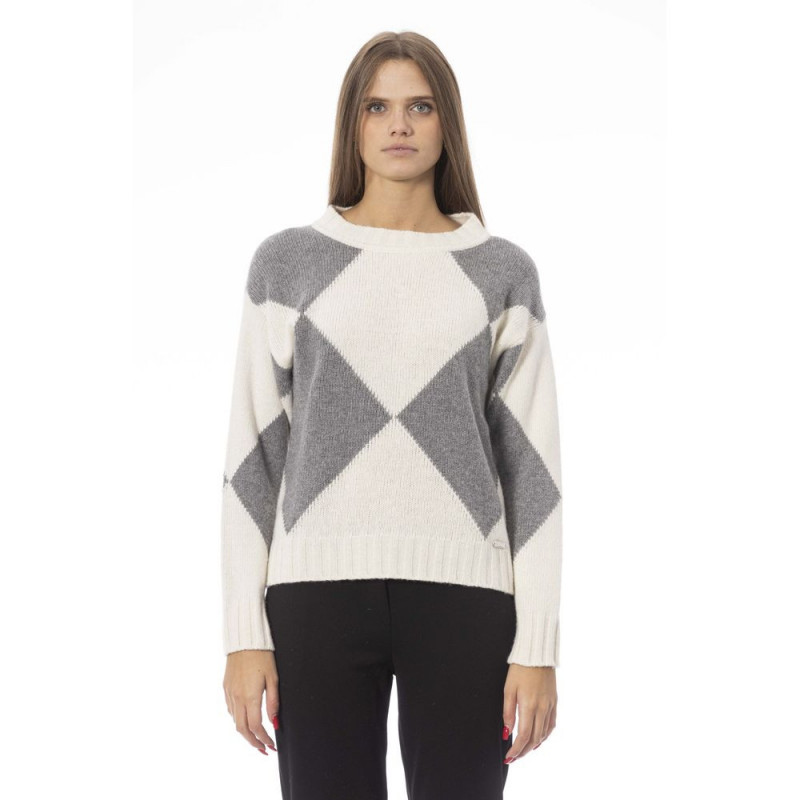 Elegante maglione in misto cashmere con scollo a barchetta - M