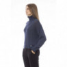 Elegante maglione blu con collo a vulcano - S